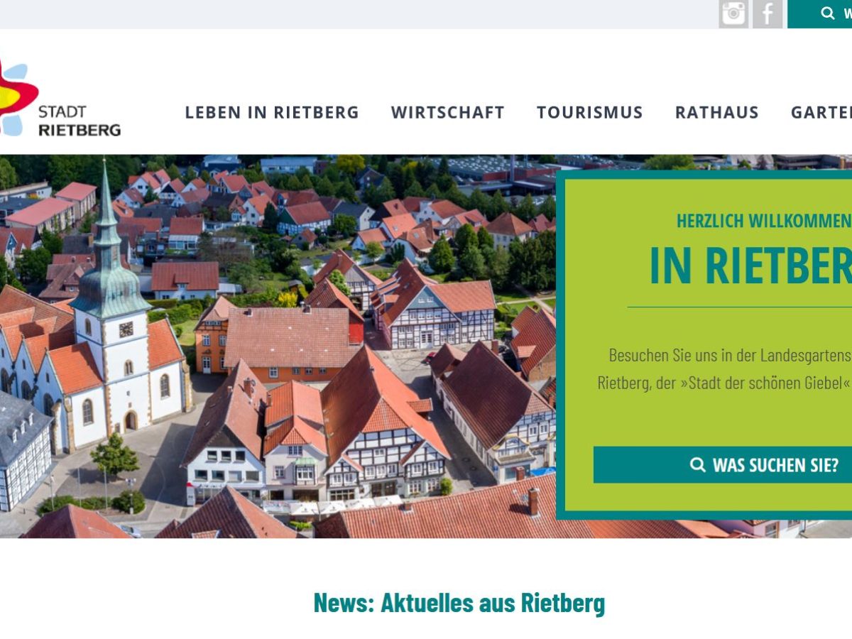 Internetseite der Stadt Rietberg